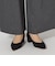 ポインテッドブロックヒール パンプス35↓↑