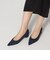 ポインテッドブロックヒール パンプス35↓↑
