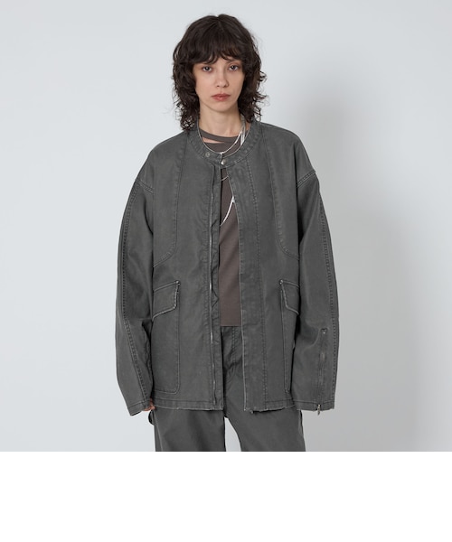 ASTRAET中綿ノーカラーブルゾン ASTRAET＞コーティング ノーカラー ジップブルゾン UNISEX