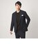 A+ ポリエステル タック モックネック 長袖 ニット -ウォッシャブル-