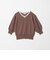 レース Vネック プルオーバー ニット