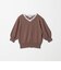 レース Vネック プルオーバー ニット