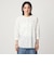 ＜at ease＞ワッフル ヘンリーネック  フラワープリント 5分袖 カットソー