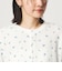 ＜at ease＞ワッフル ヘンリーネック  フラワープリント 5分袖 カットソー