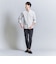 【WARDROBE SMART】コットン バンドカラー スキッパー シャツ