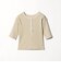 ランダムリブ ヘンリーネック スナップ 5分袖Tシャツ