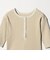 ランダムリブ ヘンリーネック スナップ 5分袖Tシャツ
