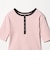 ランダムリブ ヘンリーネック スナップ 5分袖Tシャツ