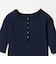 ランダムリブ ヘンリーネック スナップ 5分袖Tシャツ