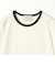 リブ バイカラーパイピング 五分袖 Tシャツ