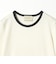 リブ バイカラーパイピング 五分袖 Tシャツ
