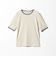 リブ バイカラーパイピング 五分袖 Tシャツ