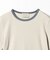 リブ バイカラーパイピング 五分袖 Tシャツ