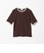 リブ バイカラーパイピング 五分袖 Tシャツ