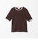 リブ バイカラーパイピング 五分袖 Tシャツ