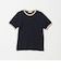 リブ バイカラーパイピング ショートスリーブ Tシャツ