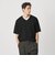 KNITEE クリンプコットン Vネック ニット Tシャツ ウォッシャブル