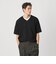 KNITEE クリンプコットン Vネック ニット Tシャツ ウォッシャブル