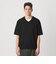 KNITEE クリンプコットン Vネック ニット Tシャツ ウォッシャブル