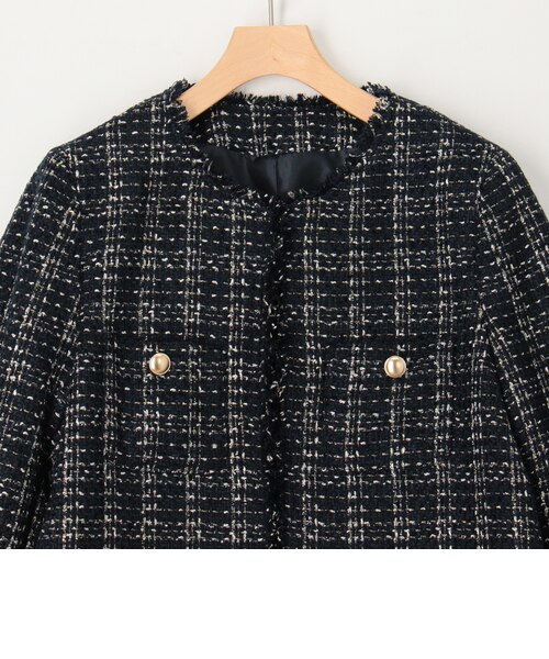 オケージョン対応》ラメチェックツィードジャケット｜ノーリーズ