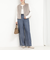 バイオシルクデニムタックワイドフレアパンツ