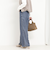 バイオシルクデニムタックワイドフレアパンツ