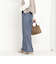 バイオシルクデニムタックワイドフレアパンツ