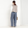 バイオシルクデニムタックワイドフレアパンツ