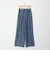 バイオシルクデニムタックワイドフレアパンツ