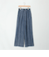 バイオシルクデニムタックワイドフレアパンツ