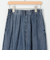 バイオシルクデニムタックワイドフレアパンツ