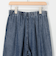 バイオシルクデニムタックワイドフレアパンツ