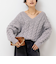 ◇【WEB限定】ラメケーブル両Vネックプルオーバーニット