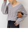 ◇【WEB限定】ラメケーブル両Vネックプルオーバーニット