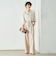 《セットアップ対応》ウール混ウォッシャブルワイドパンツ