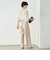《セットアップ対応》ウール混ウォッシャブルワイドパンツ