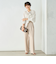 《セットアップ対応》ウール混ウォッシャブルワイドパンツ