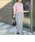 《セットアップ対応》ウール混ウォッシャブルワイドパンツ
