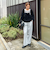 《セットアップ対応》ウール混ウォッシャブルワイドパンツ