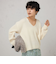 ロゴ刺繍入りVネックプルオーバーニット