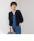 《手洗い可能》ESPOIR 16G片畦クルーネックカーディガン
