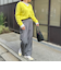 ウォッシャブル裏起毛イージーワイドパンツ