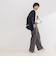 ウォッシャブル裏起毛イージーワイドパンツ