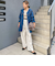 リラックスサテン長袖Tブラウス