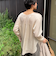 リラックスサテン長袖Tブラウス