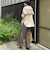 リラックスサテン長袖Tブラウス