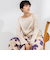 リラックスサテン長袖Tブラウス