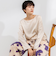 リラックスサテン長袖Tブラウス