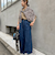 リラックスサテン長袖Tブラウス