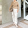 カシミヤ混ヘアリー2WAYプルオーバーニット